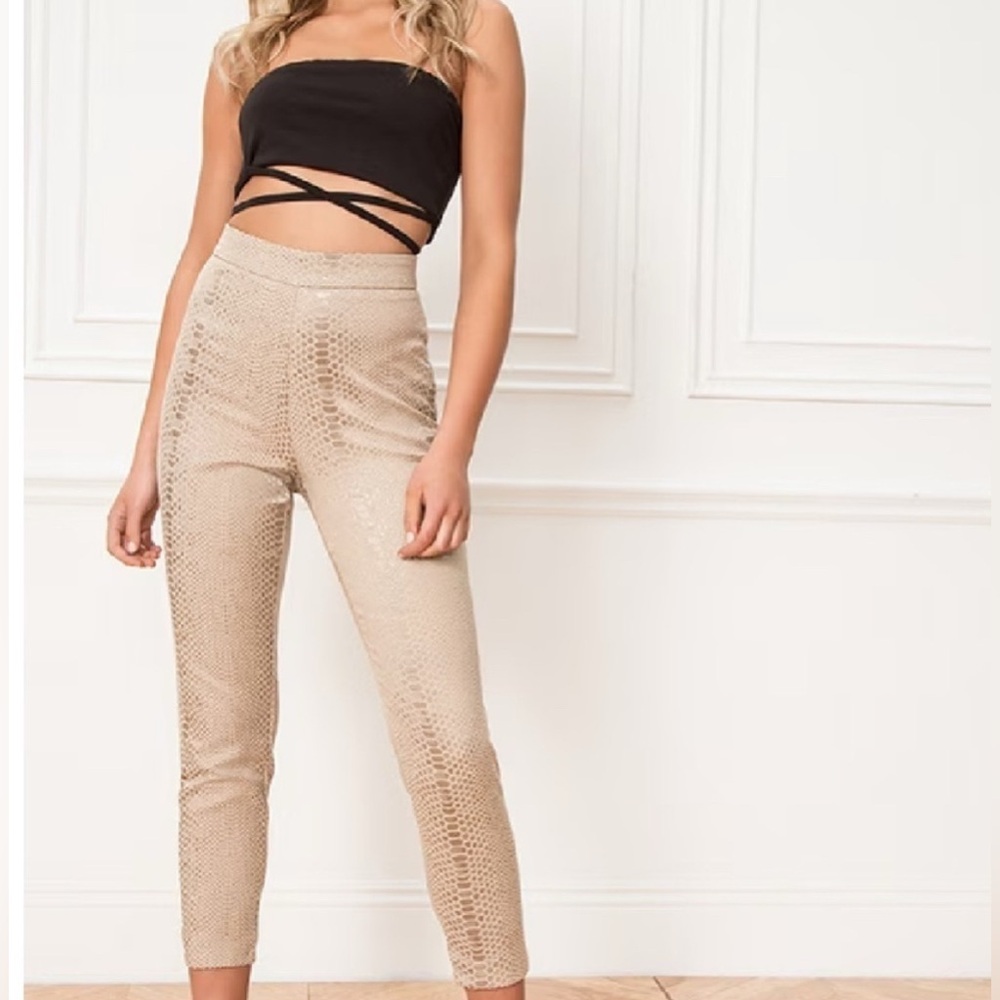 Superdown Brown Seam Detail Leggings